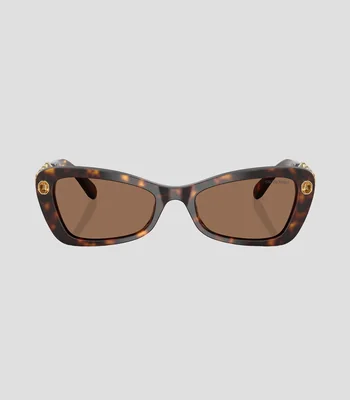 Lentes de sol rectangulares carey Mujer