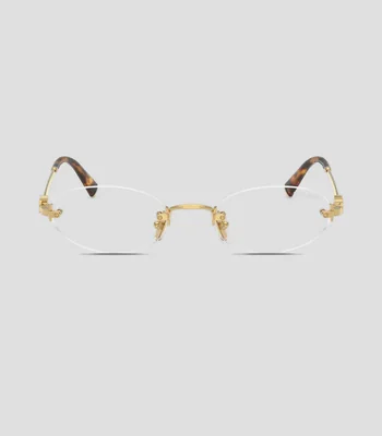 Lentes oftálmicos ovalados dorado Unisex