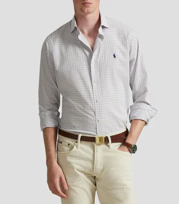 Camisa de cuadros manga larga Hombre
