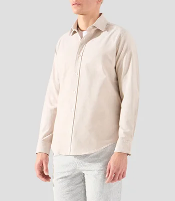 Camisa lisa con manga larga Hombre