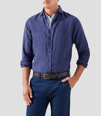 Camisa lisa manga larga Hombre