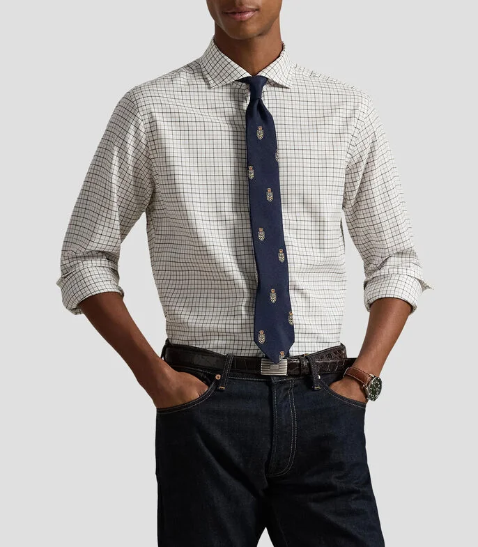 Camisa de cuadros manga larga Hombre