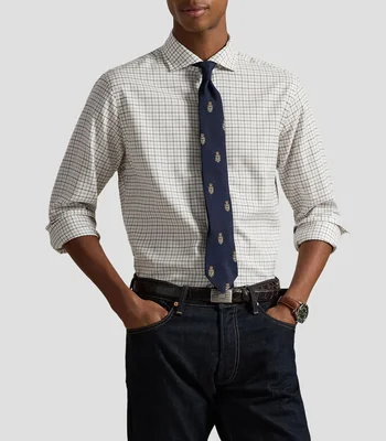 Camisa de cuadros manga larga Hombre