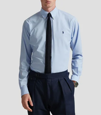 Camisa con microdiseño manga larga Hombre