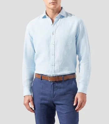 Camisa lisa manga larga Hombre