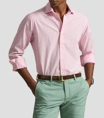 Camisa a cuadros con manga larga Hombre
