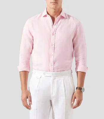 Camisa lisa manga larga Hombre