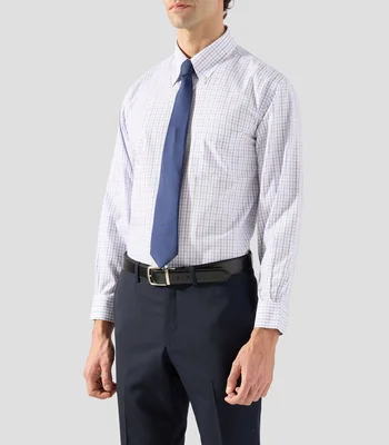 Camisa de vestir con cuadros y manga larga Hombre