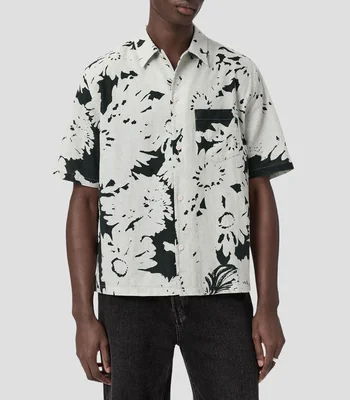 Camisa estampada manga corta Hombre