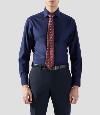 Camisa de vestir lisa manga larga Hombre