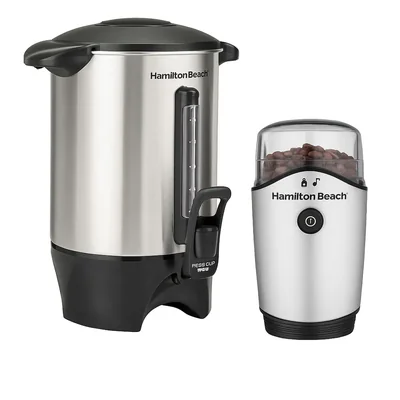 Cafetera percoladora + molino de granos de cafe y especias hamilton beach