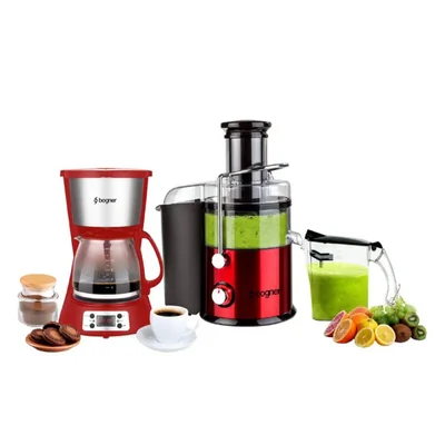 Combo Cafetera De Goteo Y Extractor De Jugos Bogner BDCM12R-BJE02R
