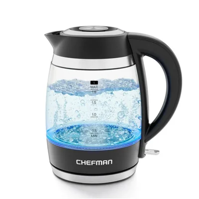 Chefman Hervidor Eléctrico De Vidrio De 1.8 Litros Color Negro