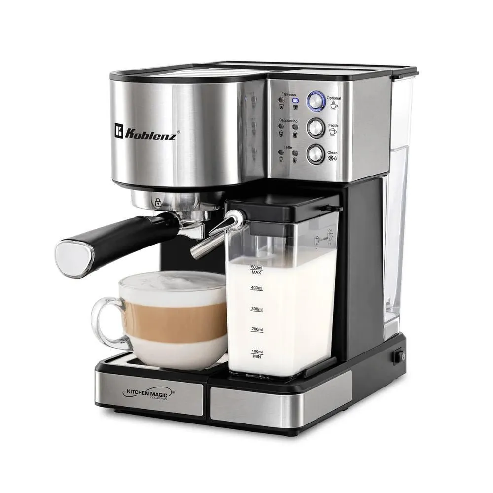 Prepara café espresso, cappuccino, latte