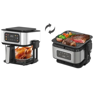 Freidora de aire 2 en 1 con parrilla electrica pink garlic afpe25