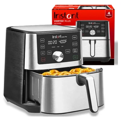 Instant Pot Vortex Plus 4 QT - Horno y Freidora de Aire 6 en 1 Programas Inteligentes - Cesta Antiadherente - Apta para Lavavajillas - Acero