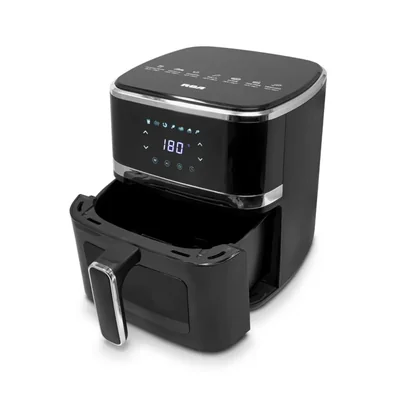 RCA Freidora de Aire RC-110, Capacidad de 5L, 8 Cocciones, Olla Antiadherente, Temporizador con Apagado Automático, Diseño Moderno en Negro.