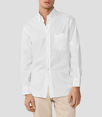 Camisa lisa manga larga Hombre