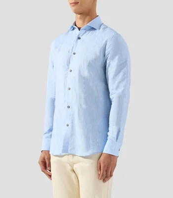 Camisa jaspeada de manga larga Hombre