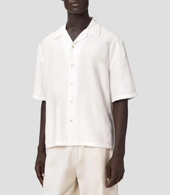 Camisa lisa con manga corta Hombre