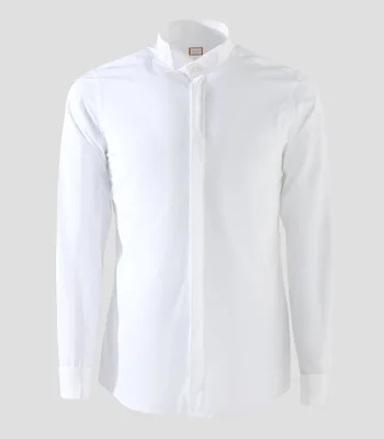 Camisa de vestir lisa de manga larga Hombre