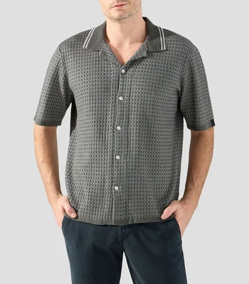 Camisa estampada con manga corta Hombre