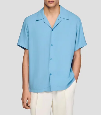 Camisa lisa manga corta Hombre