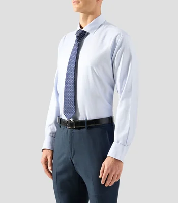 Camisa con microdiseño manga larga Hombre