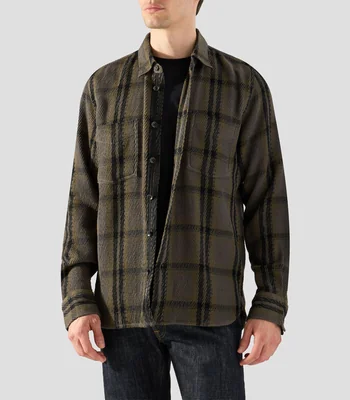 Camisa de cuadros con manga larga Hombre