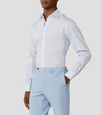 Camisa con rayas manga larga Hombre