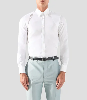 Camisa lisa con manga larga Hombre