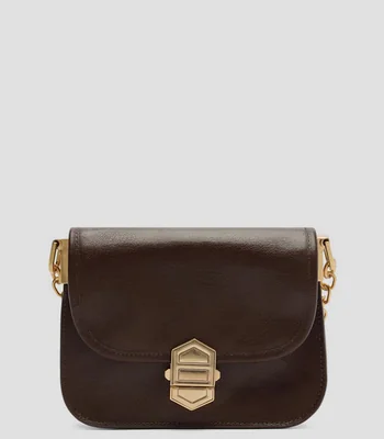 Bolsa Crossbody en piel vacuna lisa Mujer