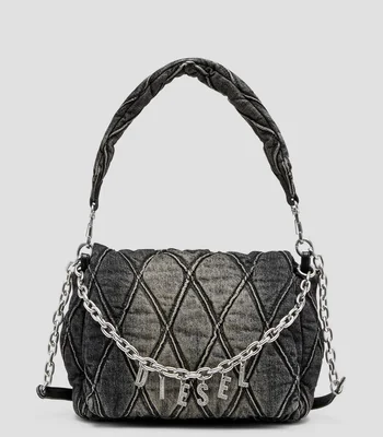 Bolsa Shoulder Charm deslavada Mujer