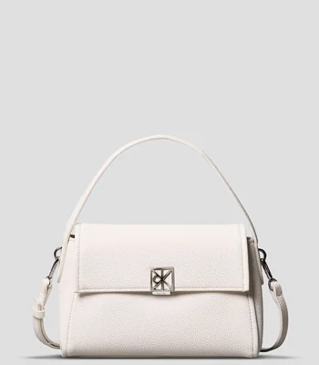 Bolsa shoulder blanca Emblem Pebble lisa Mujer