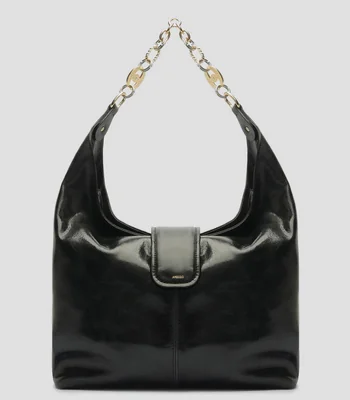 Bolsa Hobo en piel vacuna lisa Mujer