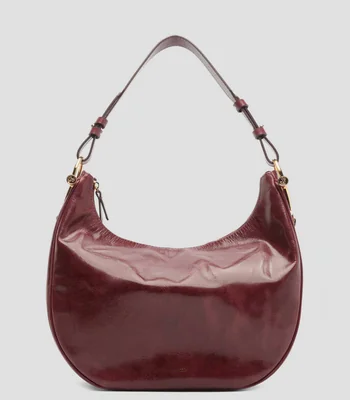 Bolsa Hobo en piel vacuna lisa Mujer