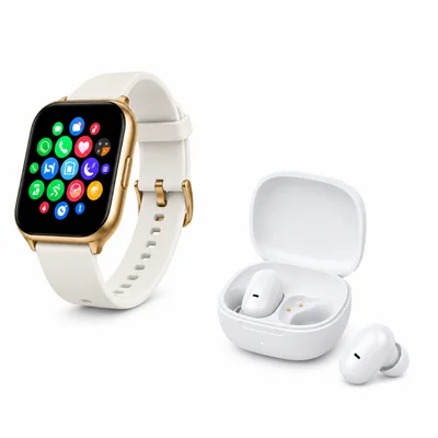 SMARTWATCH FILWANS GTS MINI (DORADA) + AUDIFONOS REDMI BUDS 6 PLAY (BLANCO)