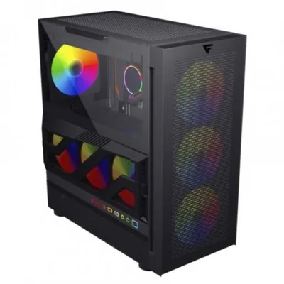 Gabinete Vorago Game Factor CSG800 ATX Midi Tower Vidrio Templado RGB USB 3.0 Negro