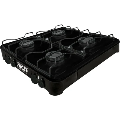Estufa De Mesa Aksi 4 Quemadores Negro