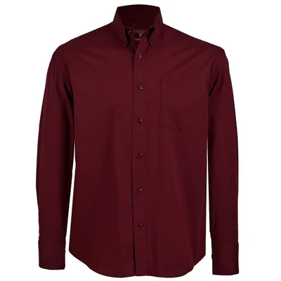 Camisa Casual Roja Verde Cavalatti Manga Larga para Hombre