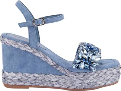 Sandalia casual dama azul Belinda Peregrin modelo SD93