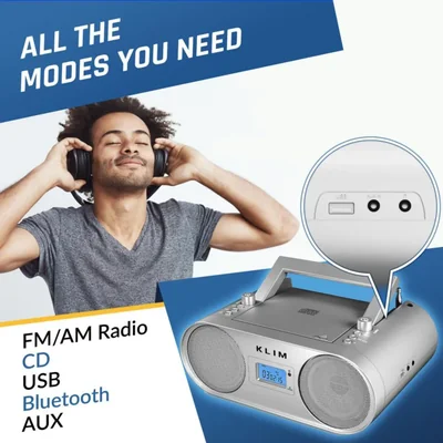 Reproductor de CD portátil Boombox KLIM Boombox B4 con Bluetooth