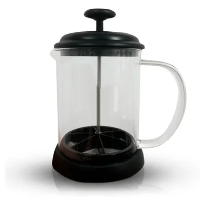 Prensa Francesa Café 600ml Negro Vidrio PVC Filtro Silicón Brang