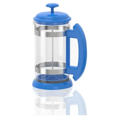 Prensa Francesa Café 1L Azul Vidrio PVC Filtro Silicón Brang