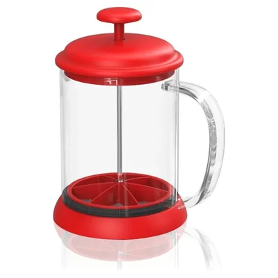 Prensa Francesa Café 800ml Rojo Vidrio PVC Filtro Silicón Brang
