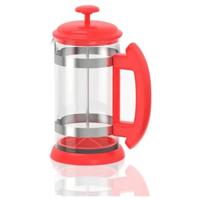 Prensa Francesa Café 1L Rojo Vidrio PVC Filtro Silicón Brang