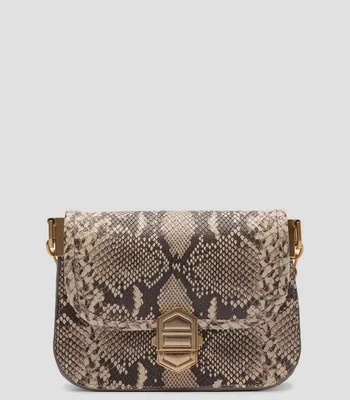 Bolsa Crossbody en piel vacuna animalprint Mujer
