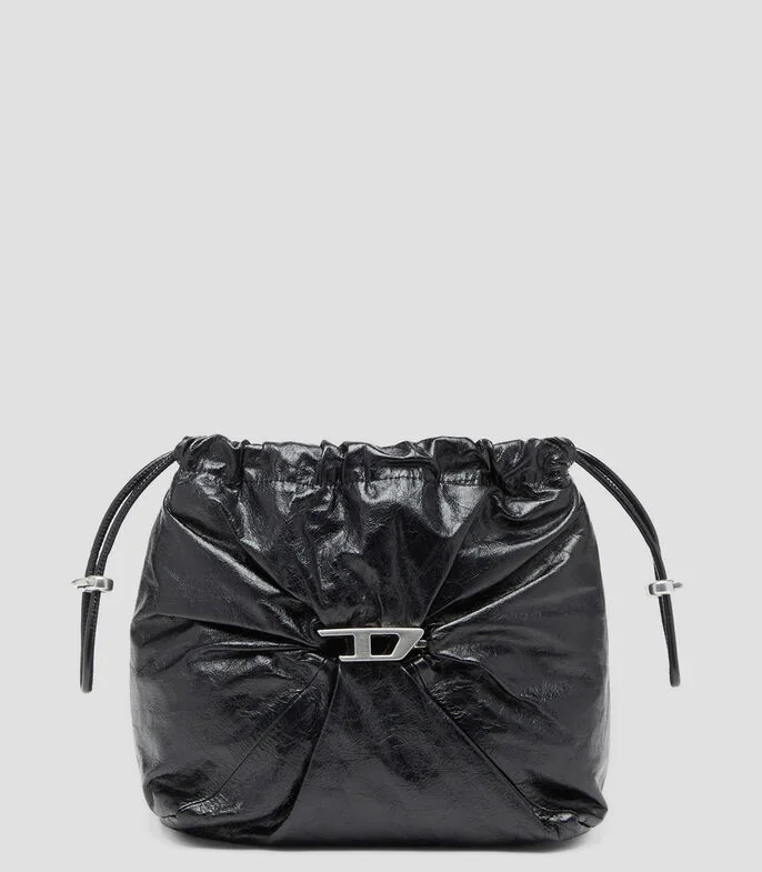 Bolsa Bucket en piel Scrunch lisa Mujer