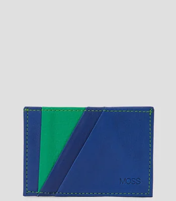 Tarjetero Moss horizontal azulverde en piel Mujer
