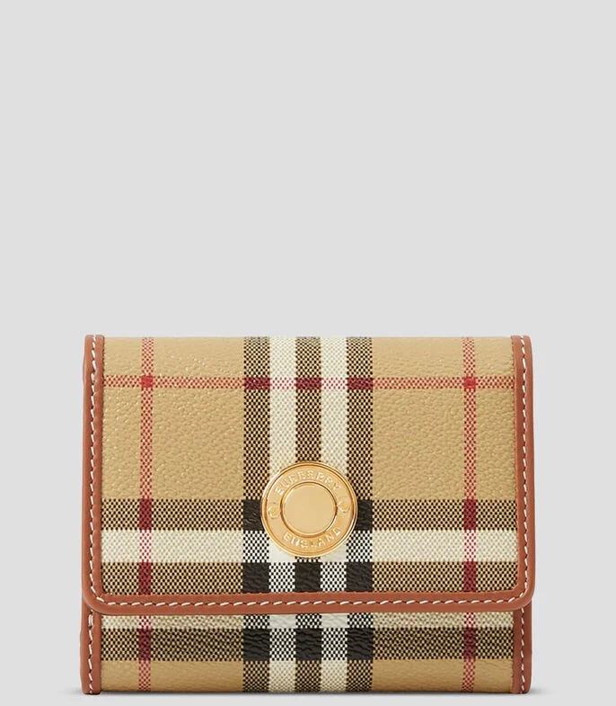 Cartera plegable Check Mujer